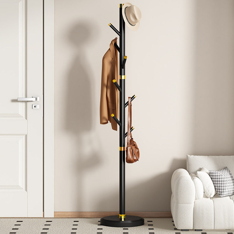 European-Style Single-Rod Coat Rack, Ins-Style Living Room Simple and Light Luxury Clothes Rack, Bedroom Floor-Standing Clothes Rack, Carbon Steel Clothes Rack