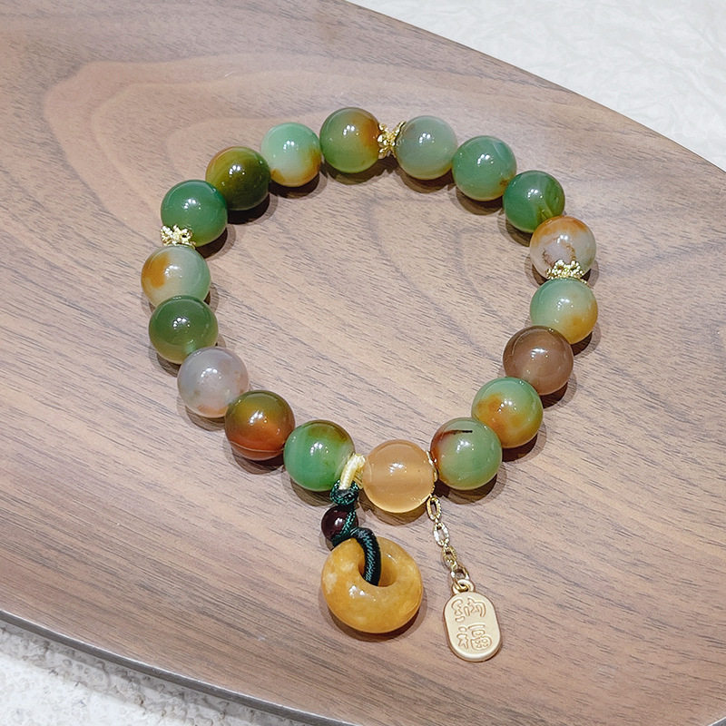 National style Nafu Peacock agate bracelet old mine yellow jade peace ring bracelet road pass agate bracelet wholesale