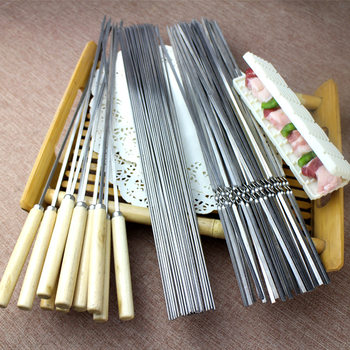 Stainless steel barbecue stick flat sign outdoor mutton kebab steel sign iron sign tool full set of supplies barbecue needle