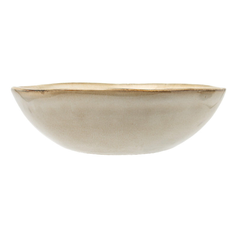 Japanese Style Retro Style Porcelain Porcelain Open Bowl Household Vegetable Bowl Bright Noodle Bowl Salah Bowl Soup Bowl Simple Tableware Large Bowl