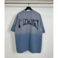Gradient Blue Back Letter Short-Sleeve