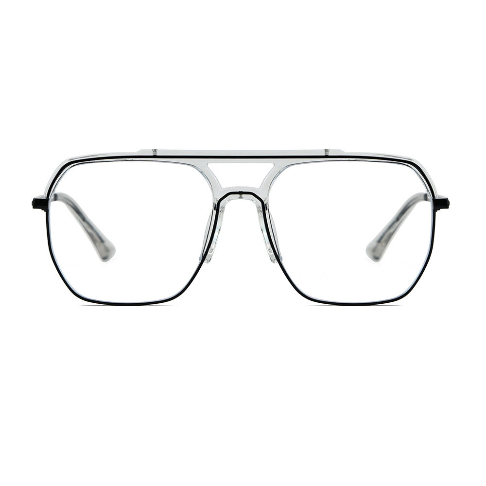 S31771 New 2024 Anti-blue Glasses Ins Trendy Flat Glasses Frame Metal Plain Style Glasses Frame Korean Style