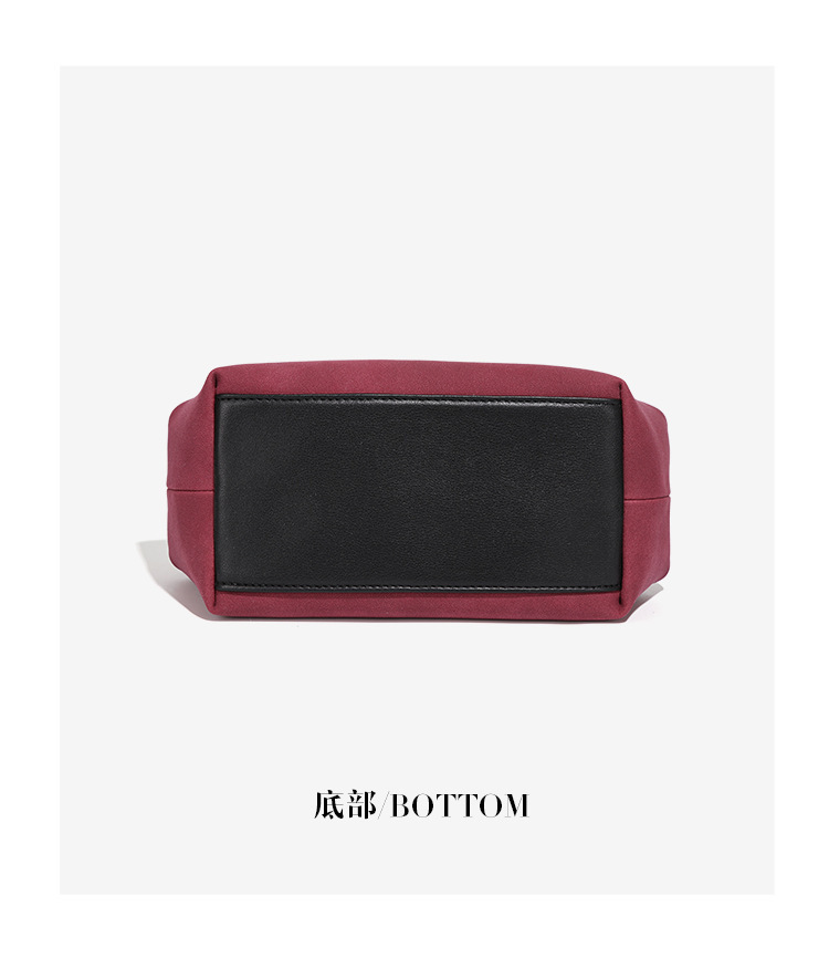 Túi xách tay nữ mini dáng bánh bao chất liệu da lộn mềm, túi đeo chéo một vai phong cách thanh lịch — Nhà máy riêng, có thể tùy chỉnh theo yêu cầu., Y2864 # Đỏ Bordeaux/Đen, Y2864 # Sô cô la/Đen, Y2864 # Xám ấm/Đen