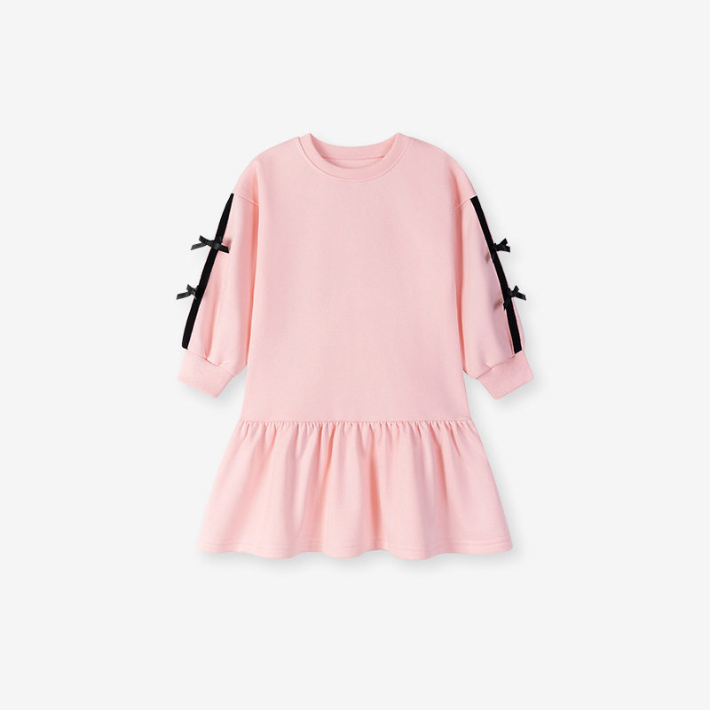 Girls' Cute Autumn Solid Color Dress from Source Factory, Kids' Dress