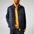 6 blue stand collar patchwork down jacket [new arrival]