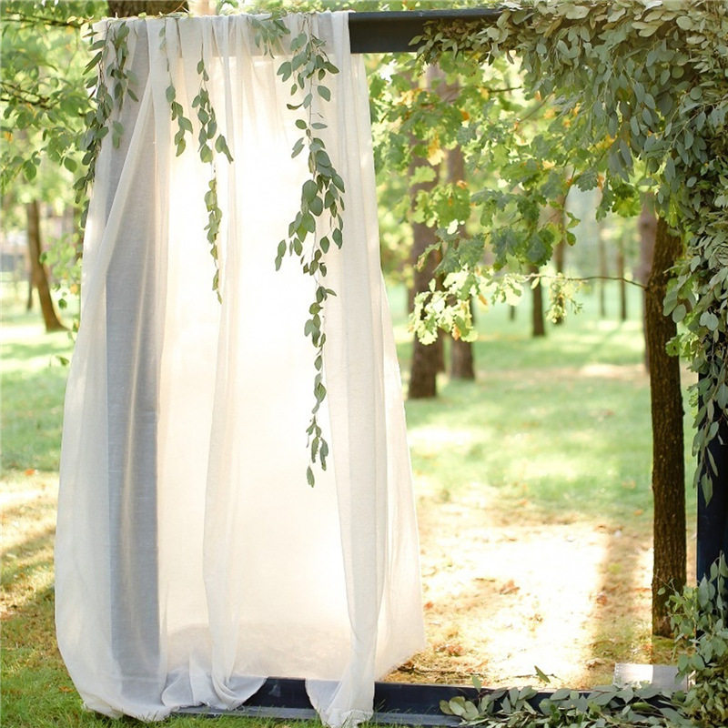 Curtain Outdoor Forest Lawn Wedding Decorations Four Side Lock Edge Decorative Curtain Wedding Party Curtain Arch Veil