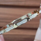 Узкая версия браслета gypsophila с ЧПУ V gold, двухрядный браслет-отвертка с бриллиантами, женские неувядающие ювелирные изделия из розового золота, титановой стали