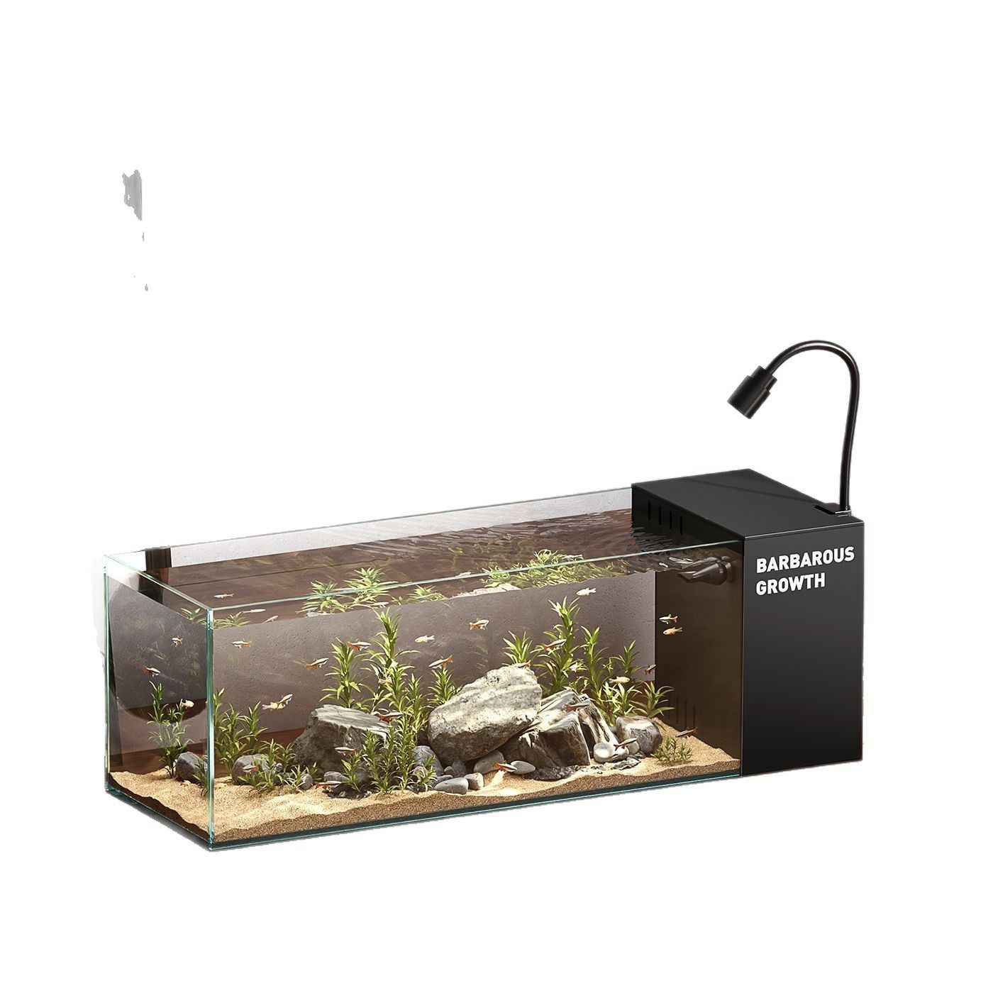 Goldfish Tank Living Room Desktop Ultra-White Glass Side Filter Stream Tank New Dry and Wet Separation Ecological All-In-One Landscaping Tank