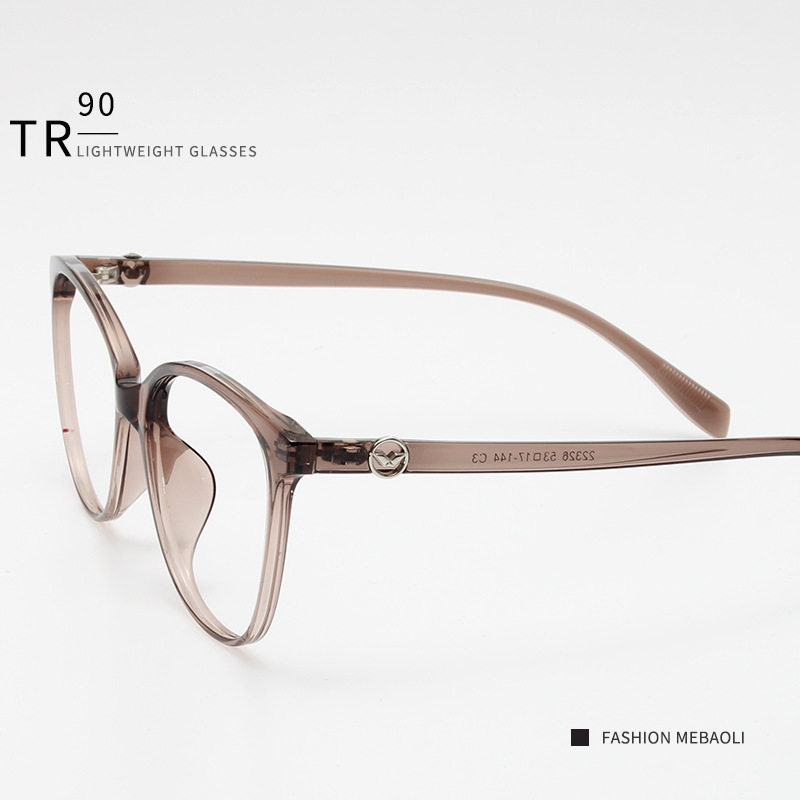 Cold brown quality TR90 optical frame can be equipped with Korean style tide without makeup foreign trade cat's eye myopia frame