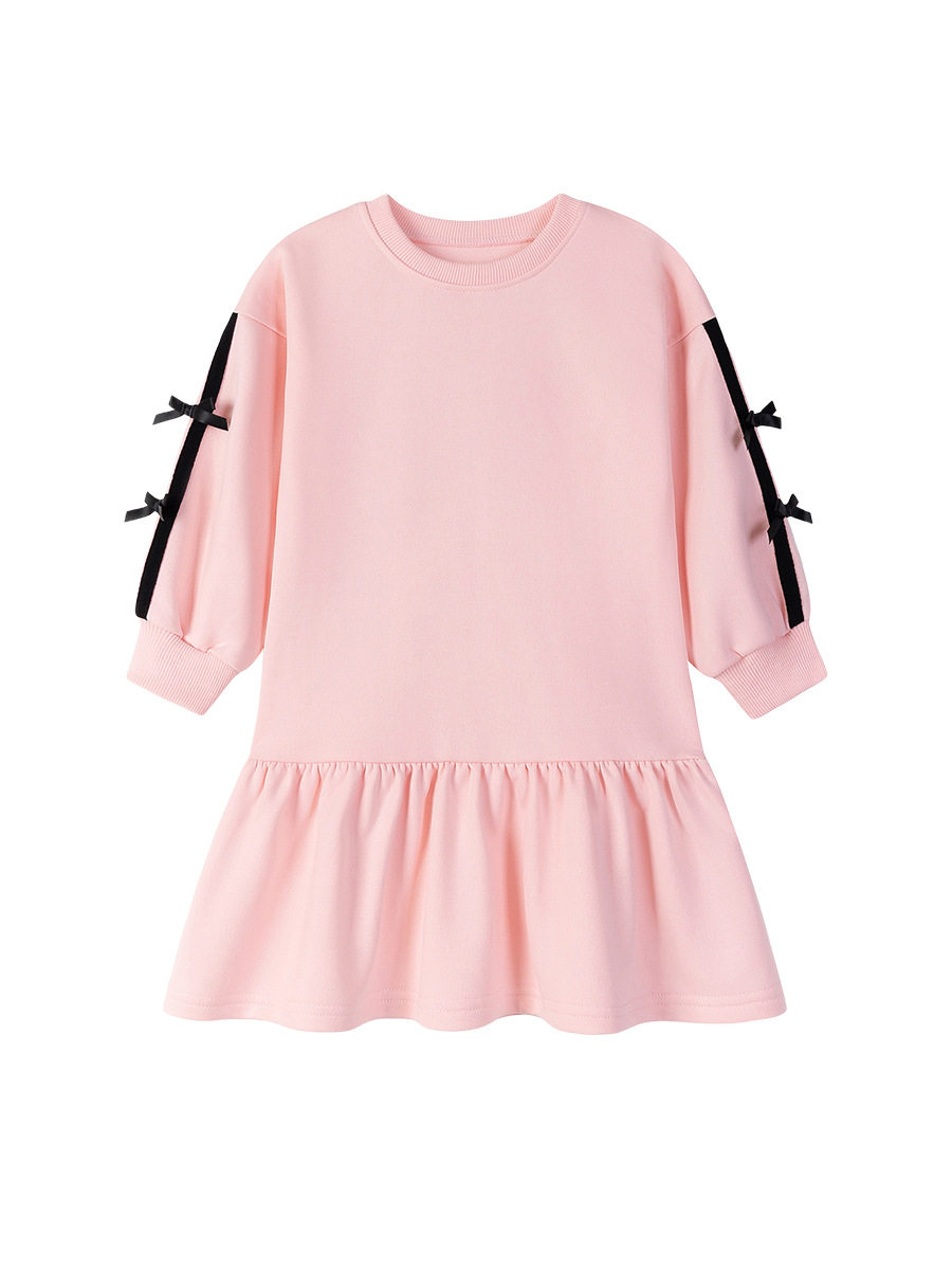 Girls' Cute Autumn Solid Color Dress from Source Factory, Kids' Dress