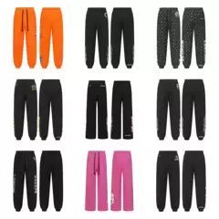 High-Quality Crocs-Style Sweatpants with Classic Sanskrit Cross Lettering Embroidery, Loose-Fitting Long Pants Wholesale