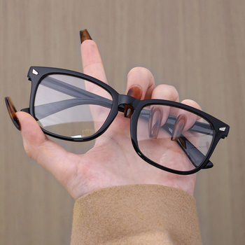 Classic Transparent Anti-Blue Light Glasses Frame Square and Round Frame Plain Mirror Face-Shaping Student Myopia Glasses Frame Showing Small Face