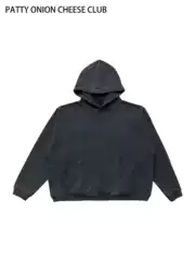 Erd Short Wide-Fit Hooded Sweatshirt, Washed Black Sweatshirt, Thickened 550g