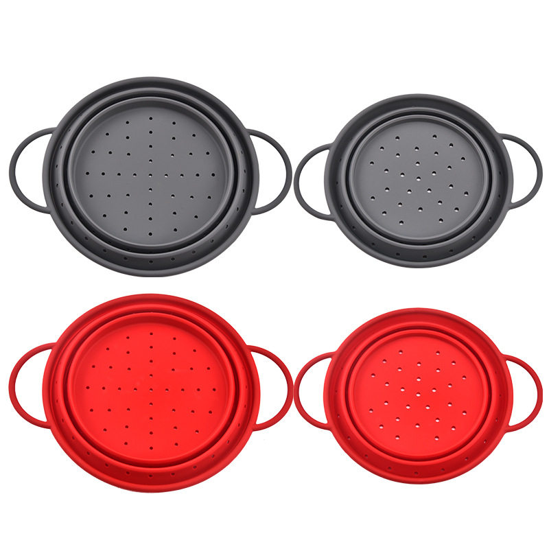 Food Grade Silicone Telescopic Folding Basket Draining Basket Multi-functional Vegetable Filter Vegetable Fruit Food Draining Sieve
