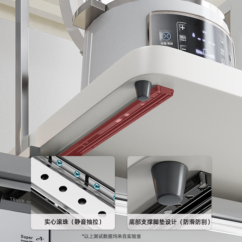 Double-layer Kitchen Microwave Oven Storage Rack Kitchen Countertop Multi-functional Pull-out Rice Cooker Oven Storage Rack