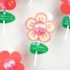 Give You a Flower Lollipop Decoration Card Paper 30 Pieces of Small Red Flower Lollipop Wrapping Paper Reward Small Flower Ginger Tea