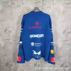 Correct Version B Brand 25Fw New Patchwork Letter Embroidery Pullover Crew Neck Sweater Versatile Couple Style