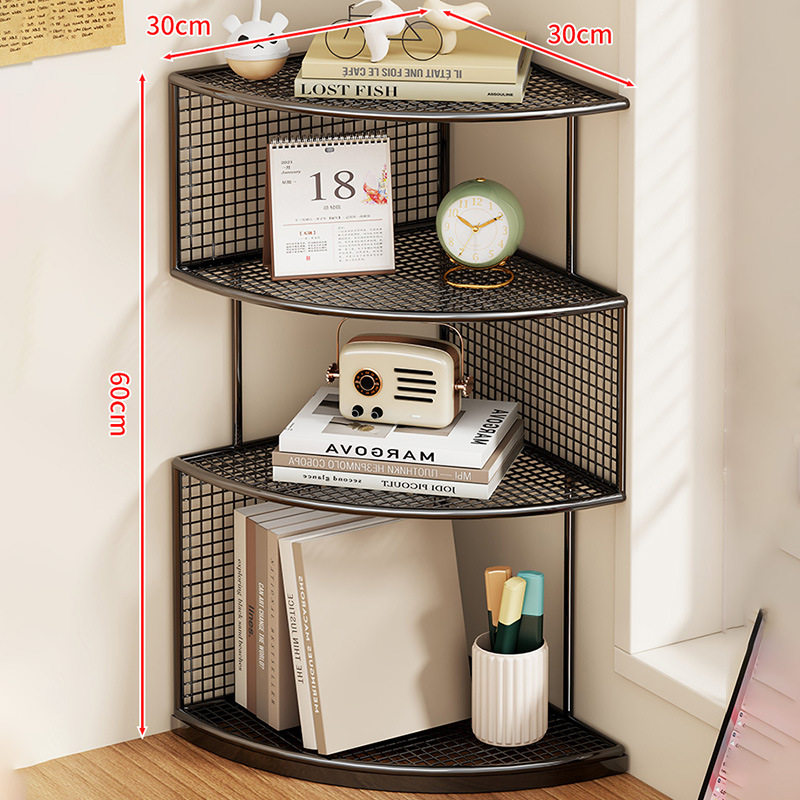 办公室桌上转角置物架书桌拐角多层收纳架子工位墙角小型三角书柜