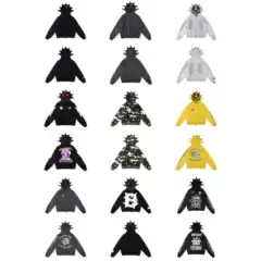 2026 Glo Gang the Glory Full Zip Hoodie with Cartoon Print and Embroidery Zipper