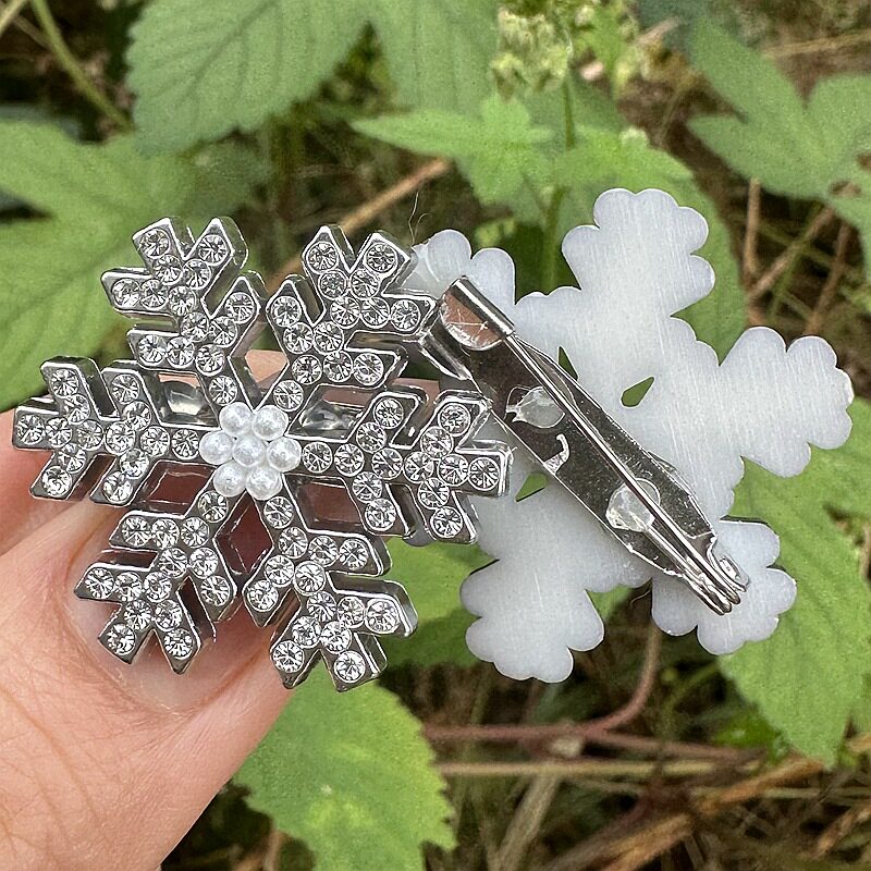 超闪水钻珍珠雪花小鸭夹高颜值圣诞节温柔可爱发卡冬季新款头饰女