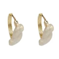 No. 56 white-cross earrings (thick real gold plating)