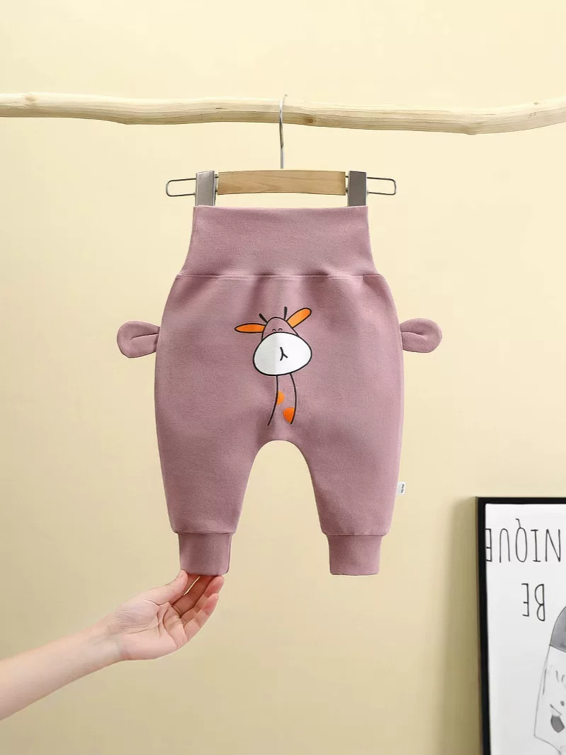 Baby Pants, New Autumn & Winter Thickened Casual Long Trousers, Boys & Girls Big PP Pants, Infant High-Waist Belly-Protecting Trendy Pants