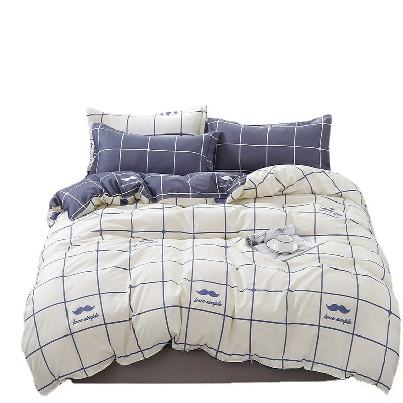 Wholesale sanding entity simple wind four-piece Aloe Vera quilt cover sheets three-piece student dormitory gift spot