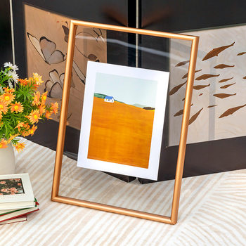 Double-Sided Transparent Light Luxury Metal Display Frame 6810 Wall-Mounted Calligraphy and Painting Frame Poster Embossed Nordic Aluminum Alloy