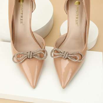 1 Piece of Simple and Colorful Diamond Double-Layer Braided Butterfly Design Shoe Flower Shoe Clip High-End Elegant New Shoe Buckle