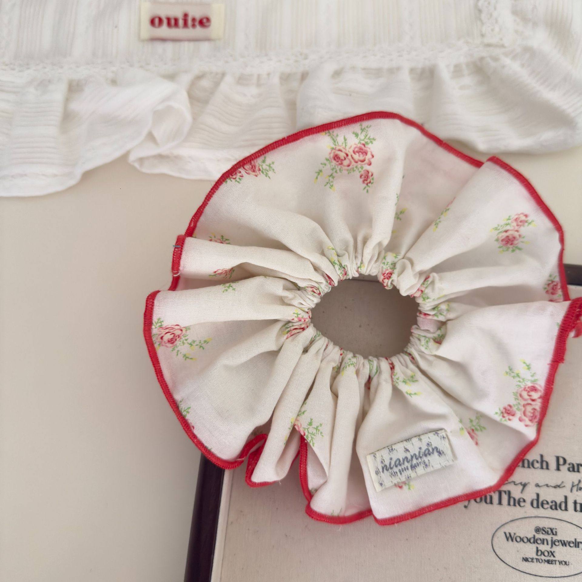 Han Feng Sweet Floral Plaid Children's Large Intestine Hair Ring Ball Hair Rope Hair Rope Rubber Band