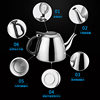 Factory Direct Supply Stainless Steel Induction Cooker Flat Bottom Tea Kettle Kettle Tea Kettle Stainless Steel Tea Set