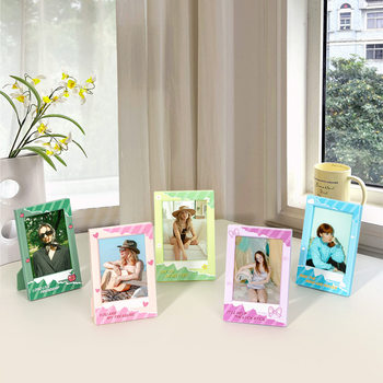 Ins Simple 3inch Polaroid Small Photo Frame Living Room Bedroom Study Mini Hollow Stereo Photo Frame Empty Frame Table