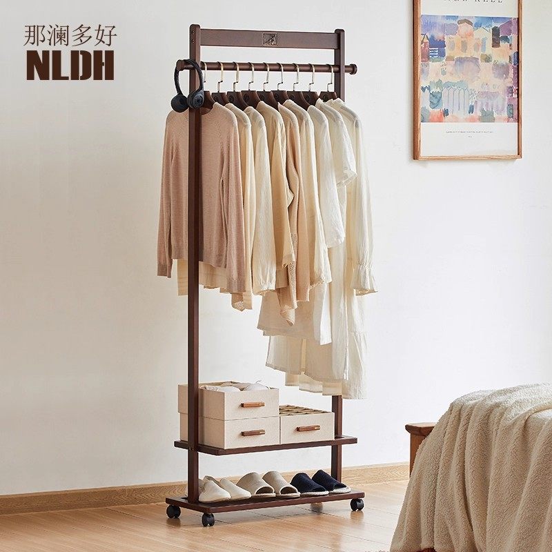 Simple Floor-Standing Clothes Rack for Home Use, Entryway Coat Rack, Space-Saving Small Bedroom Mobile Corner Coat Rack