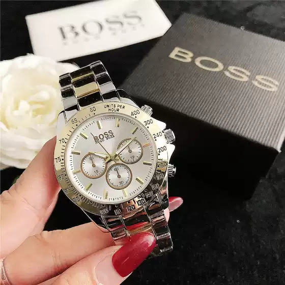 AliExpress Watch BOS Steel Band Alloy Men's Watch Joker Fashion Watch Women's Quartz Watch
