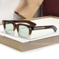 Transparent brown on top and transparent frame green on bottom