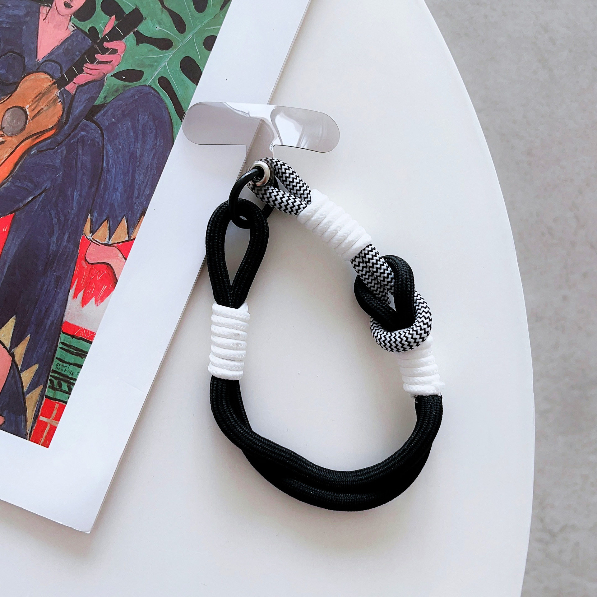 适用各种手机壳配件吊挂坠拼彩色短挂绳双边双头锁扣带卡片装饰品