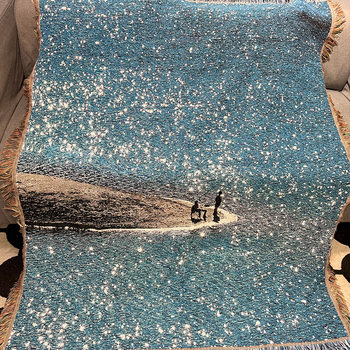 Jacquard Landscape Tapestry Background Cloth Decorative Tapestry Outdoor Camping Blanket Sofa Cover Blanket Nap Blanket Sofa Towel