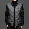 Men's New Stand Collar Casual Business Fashion Simple Knitted Thread Removable Sleeve down Jacket Jacket