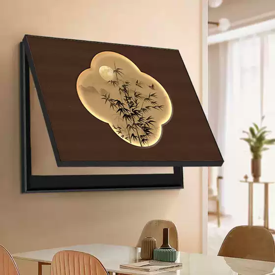 Song Dynasty Aesthetic Bamboo Electric Meter Box Decorative Painting, Vintage-Style Restaurant Power Box Switch Cover Hanging Painting, Multimedia Box