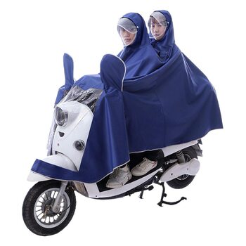 Electric Car Raincoat Thickened and Long Visual Dashboard Oxford Double Raincoat Extra Large Poncho for Battery Car