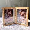 Creative One-piece Combination Folding Photo Frame Two-piece Wooden Photo Frame Photo Table Photo Frame Table Double-piece Photo Frame