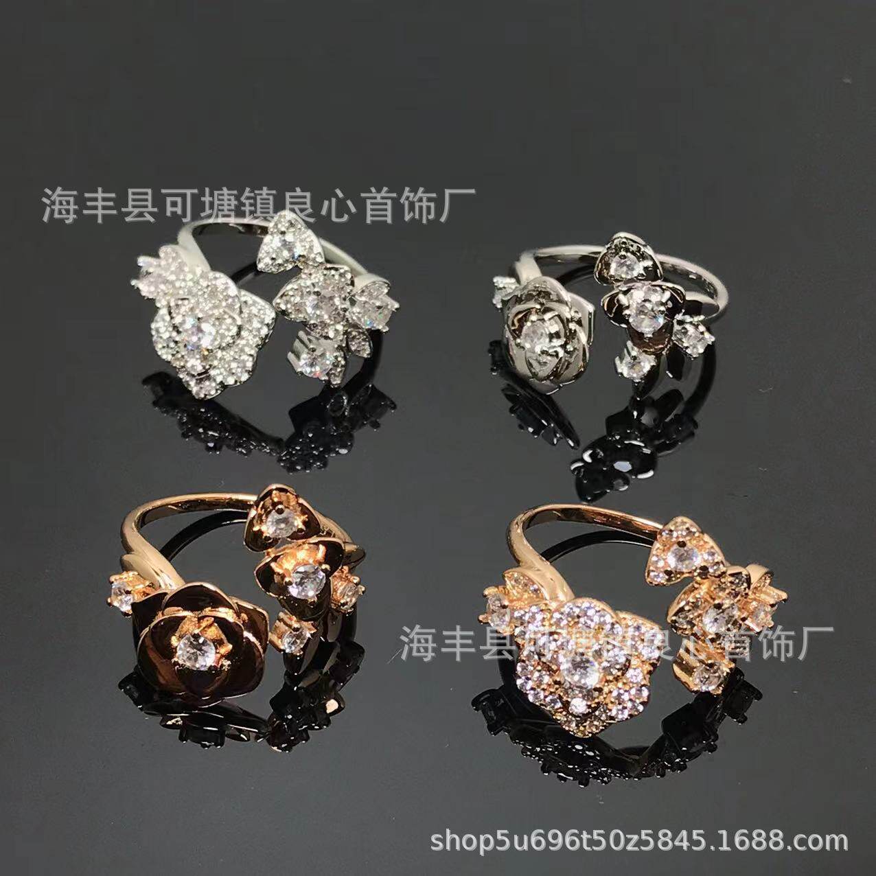 Новый продукт seiko, версия кольца с камелией и бриллиантовой розой, открывающие ювелирные изделия в европейском и американском стиле для женщин высокого класса Изображение 1
