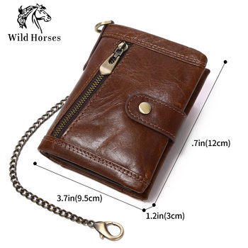 Cross-border supply genuine leather RFID anti-theft brush wallet short new men's multi-function anti-magnetic cowhide coin purse