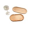 Ins-Style Wooden Tray Round Wooden Tray Japanese Oval Beech Small Wooden Plate Milk Snack Plate Display Plate