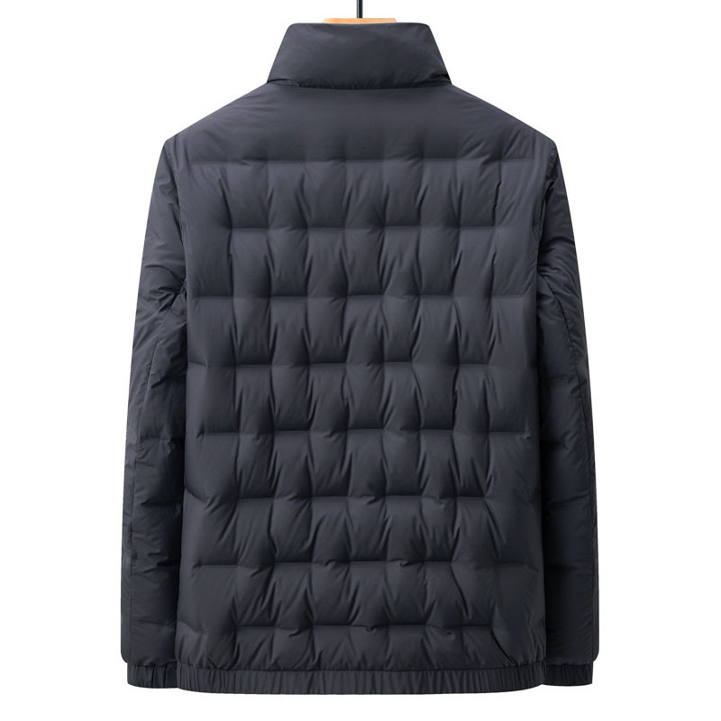 Men's Winter Lightweight Stand-Up Collar down Jacket Middle-Aged Business Casual Classy Cold-Proof Warm Windproof Men's Jacket