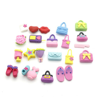 2024 Creative Student Supplies Amazon Wholesale Primary School Student Simulation Lipstick Bag High Heels Shape Eraser