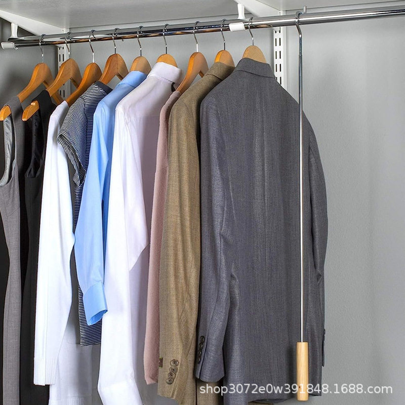 Adjustable Solid Clothes Pole Clothes Picking Rod Household Top Clothes Pole Clothes Hanging Rod Clothes Hanging Fork Drying Fork Head