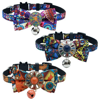 Cross-border Pet Products AirTag Tracker Case Antique Bohemian Bow Cat Collar