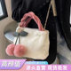 现货高级感网红樱桃少女毛绒手提包女韩国ins可爱实用斜跨小方包
