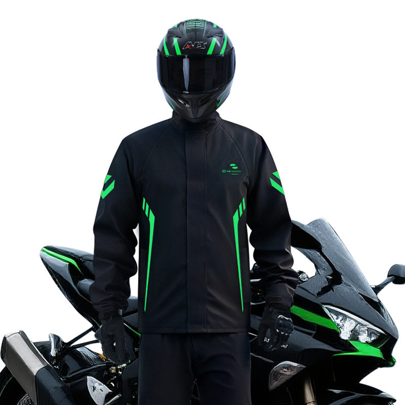 Separates Suit Cycling Raincoat and Rain Pants Motorcycle Riot-Proof Extended Female Electric Car Long Fishing Male Thickeneded Takeaway